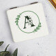 Monogram w kole kwiaty - Lusterko kieszonkowe