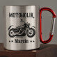 Motoholik - Kubek metalowy z karabińczykiem