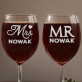 Mr&Mrs - Dwa Grawerowane Kieliszki do wina