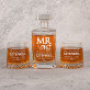 mr mrs - Zestaw Grawerowana Karafka 0,7 i Szklanki Do Whisky