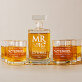  mr mrs - Zestaw Grawerowana Karafka 0,7 i Szklanki Do Whisky