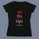 Mrs always right - Czarna koszulka damska