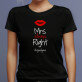 Mrs always right - Czarna koszulka damska