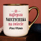 Najlepsza nauczycielka na świecie - Kubek ceramiczny ze złotym rantem