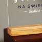 Najlepszy świadek - Wydruk na szkle akrylowym z podstawką