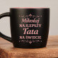 Najlepszy tata ornamenty - Czarny kubek ceramiczny Najlepszy tata ornamenty - Czarny kubek ceramiczny