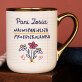Najwspanialsza przedszkolanka rysunek - Kubek ceramiczny ze złotym rantem