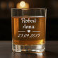 Nasza data - Zestaw kieliszek do wina i szklanka do whisky