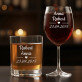 Nasza data - Zestaw kieliszek do wina i szklanka do whisky