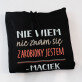 Nie wiem, nie znam się - Bluza męska czarna z kapturem