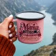 Kubek Emaliowany Na Dzień Mamy Prezent Dla Mamy Kobiety: Elegancka Mama Kubek Emaliowany Na Dzień Mamy Prezent Dla Mamy Kobiety: Elegancka Mama