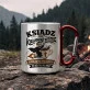 Kubek Metalowy z Karabińczykiem Dla Księdza Prezent Dla Mężczyzny: Sakralny Humor Retro