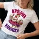 Koszulka Damska Biała Dla Kobiety Prezent Dla Kobiety: Królowa Kurnika