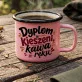 Kubek Emaliowany Na Obronę Magistra Prezent Dla Kobiety: Kawa I Dyplom Kubek Emaliowany Na Obronę Magistra Prezent Dla Kobiety: Kawa I Dyplom
