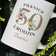 pięknych 50 urodzin kwiaty - Personalizowany Kubek