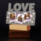Polaroids kwiatki - Wydruk na szkle akrylowym love z podświetleniem