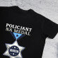 Policjant na medal - Czarna koszulka męska
