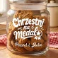 Słoik Na Ciastka z Grawerem Dla Chrzestnych Prezent Dla Pary: Chrzestni Na Medal Słoik Na Ciastka z Grawerem Dla Chrzestnych Prezent Dla Pary: Chrzestni Na Medal