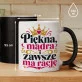 Kubek Z Nadrukiem Na Urodziny Prezent Dla Kobiety: Piekna, Mądra Kubek Z Nadrukiem Na Urodziny Prezent Dla Kobiety: Piekna, Mądra