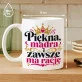 Kubek Z Nadrukiem Na Urodziny Prezent Dla Kobiety: Piekna, Mądra Kubek Z Nadrukiem Na Urodziny Prezent Dla Kobiety: Piekna, Mądra