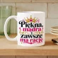 Kubek Z Nadrukiem Na Urodziny Prezent Dla Kobiety: Piekna, Mądra Kubek Z Nadrukiem Na Urodziny Prezent Dla Kobiety: Piekna, Mądra