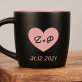 Serce + data - Czarny kubek ceramiczny Serce + data - Czarny kubek ceramiczny