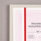 Świadectwo dla najlepszego nauczyciela - różowe - wydruk obramowany