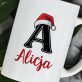 Świąteczny inicjał z imieniem - kubek personalizowany