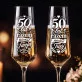 Dwa Kieliszki Do Szampana Na 50 Rocznicę Ślubu Prezent Dla Pary: Złota Para Dwa Kieliszki Do Szampana Na 50 Rocznicę Ślubu Prezent Dla Pary: Złota Para
