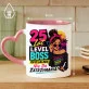 Kubek Z Nadrukiem Na 25 Urodziny Prezent Dla Kobiety: 25 Lat Level Boss Kubek Z Nadrukiem Na 25 Urodziny Prezent Dla Kobiety: 25 Lat Level Boss