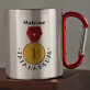 Tata na medal - Kubek metalowy z karabińczykiem