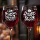 Dwa Kieliszki Do Wina Dla Dziadków Prezent Na Dzień Babci i Dziadka Dla Pary: Król I Królowa Dwa Kieliszki Do Wina Dla Dziadków Prezent Na Dzień Babci i Dziadka Dla Pary: Król I Królowa