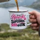 Kubek Emaliowany Dla Fryzjerki Prezent Dla Kobiety: Nożyczkowa Supermoc Kubek Emaliowany Dla Fryzjerki Prezent Dla Kobiety: Nożyczkowa Supermoc
