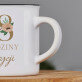 Urodziny Kwiaty - Kubek ceramiczny z czarnym rantem
