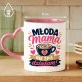 Kubek Z Nadrukiem Dla Młodej Mamy Prezent Na Dzień Mamy Dla Kobiety: Młoda Mama Działa Kubek Z Nadrukiem Dla Młodej Mamy Prezent Na Dzień Mamy Dla Kobiety: Młoda Mama Działa