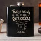 Piersiówka z Grawerem Dla Ukochanej Prezent Na Walentynki Dla Kobiety: Twoje Wady Są Moją