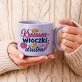 Kubek Z Okrągłym Uchem Dla Dziewiarki Prezent Dla Kobiety: Szyk Włóczkowej Królowej Kubek Z Okrągłym Uchem Dla Dziewiarki Prezent Dla Kobiety: Szyk Włóczkowej Królowej