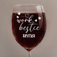 work bestie - Grawerowany Kieliszek do wina