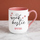 Work bestie - Kubek ceramiczny z kolorowym rantem