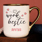 Work bestie - Kubek ceramiczny ze złotym rantem