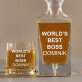 World`s best boss - Zestaw Grawerowana Karafka I Szklanki Do Whisky World`s best boss - Zestaw Grawerowana Karafka I Szklanki Do Whisky