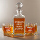 World`s best boss - Zestaw Grawerowana Karafka I Szklanki Do Whisky