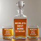 World`s best boss - Zestaw Grawerowana Karafka I Szklanki Do Whisky