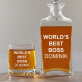World`s best boss - Zestaw Grawerowana Karafka I Szklanki Do Whisky