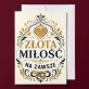 Kartka z Życzeniami Na 50 Lecie Ślubu Dla Kobiety: Złota Typografia Z