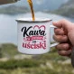 Kubek Emaliowany Na Walentynki Prezent Na Rocznicę Dla Kobiety: Kawa I Uściski Kubek Emaliowany Na Walentynki Prezent Na Rocznicę Dla Kobiety: Kawa I Uściski