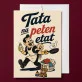 Kartka z Życzeniami Na Narodziny Dziecka Dla Mężczyzny: Retro Humor Dla Taty