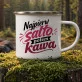 Kubek Emaliowany Dla Gimnastyczki Prezent Dla Kobiety: Salto I Kawa Kubek Emaliowany Dla Gimnastyczki Prezent Dla Kobiety: Salto I Kawa