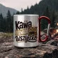 Kubek Metalowy z Karabińczykiem Dla Studenta Prezent Dla Mężczyzny: Kawowe Przetrwanie Kubek Metalowy z Karabińczykiem Dla Studenta Prezent Dla Mężczyzny: Kawowe Przetrwanie
