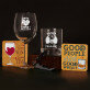Zestaw prezentowy dla policjanta z kieliszkiem do wina i szklanką do whisky 